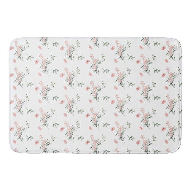 Tapete De Banheiro Rosas Rosa Elegantes De Aquarela Bath Mat (Frente)