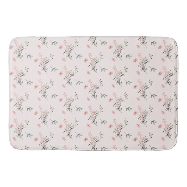 Tapete De Banheiro Rosas Rosa Elegantes De Aquarela Bath Mat (Frente)