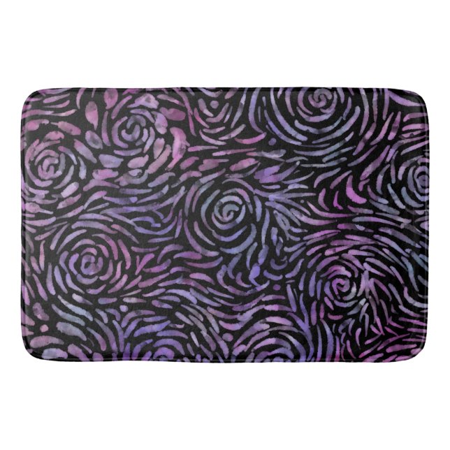 Tapete De Banheiro Rosas rosa impressionistas e azuis (Frente)