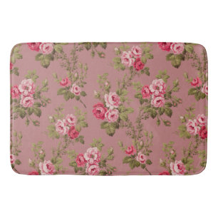 Tapete De Banheiro Rosas Rosa-Vintage-Elegante-Fundo Rosa