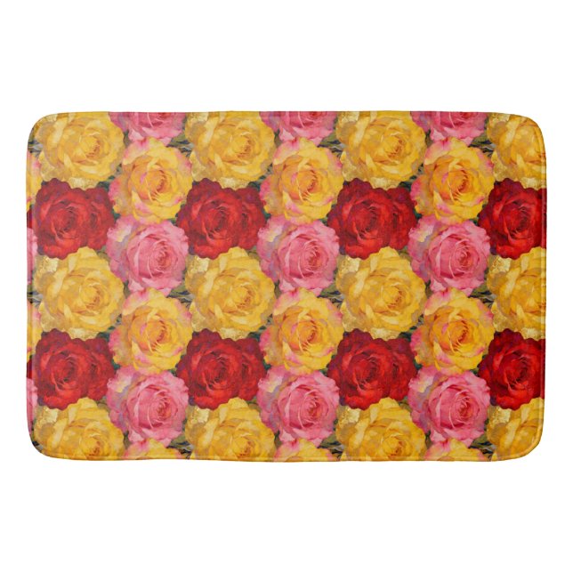 Tapete De Banheiro Rosas Vibrantes em Flor (Frente)