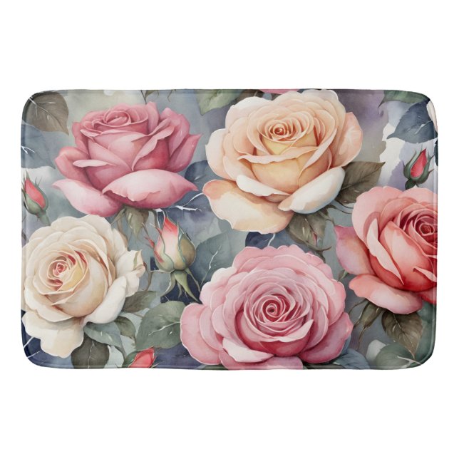 Tapete De Banheiro Rosas vintage (Frente)