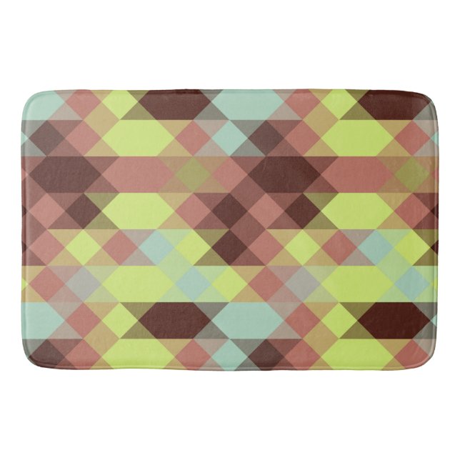 Tapete De Banheiro rose, lime, yellow and coffee bean geometric (Frente)