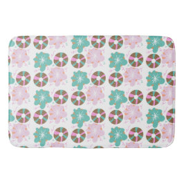 Tapete De Banheiro Rosquinhas de Natal, Rosa