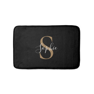 Tapete De Banheiro Roteiro de Monograma Personalizado Elegante Person