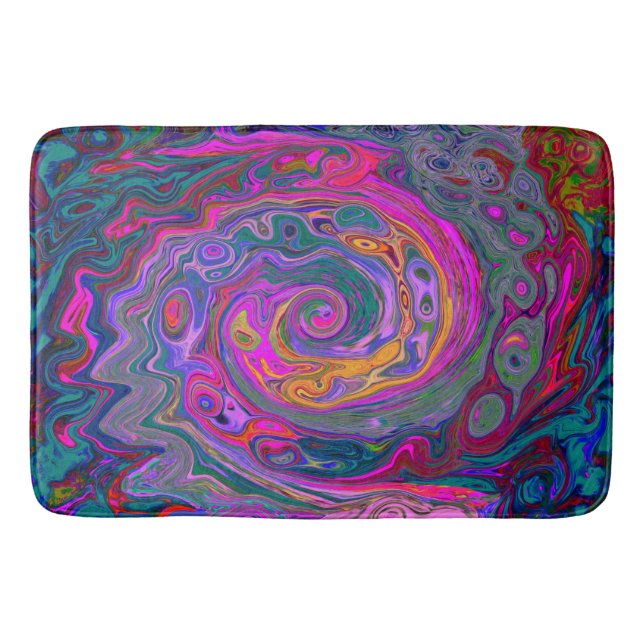 Tapete De Banheiro Roteiro Magenta Retroativo, Verde e Abstrato Laran (Frente)