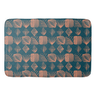 Tapete De Banheiro Roupa Tribal de Caribe Negrito: Teal, Coral