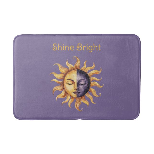 Tapete De Banheiro Roxo Dourado Brilha Sol Radiante (Frente)