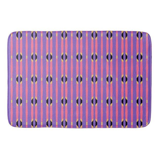 Tapete De Banheiro Roxo e Geométrico Rosa (Frente)