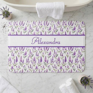 Tapete De Banheiro Roxo Sage Verde Lavanda Nome Personalizado