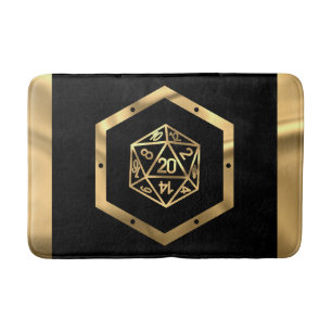 Tapete De Banheiro RPG Dice   Dourada Fantasy Retro Tabletop PnP Game