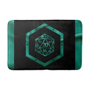 Tapete De Banheiro RPG Dice Emerald Fantasy Tabletop Retro Gamer