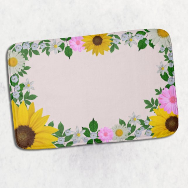 Tapete De Banheiro Rustic Sunflower Daisy Floral Pink (Criador carregado)