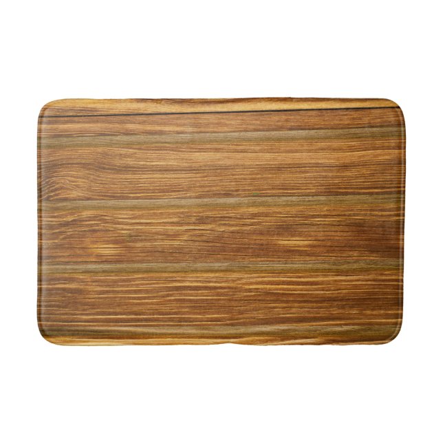 Tapete De Banheiro Rustic Wood Plank Bath Mat - Natural e Absorvente (Frente)