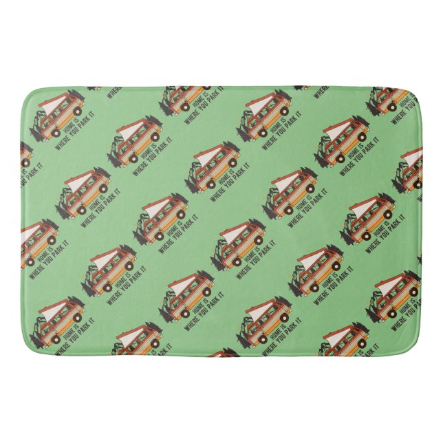 Tapete De Banheiro RV Acampando Tent Trailer Em Casa É Onde Você O Põ (Frente)