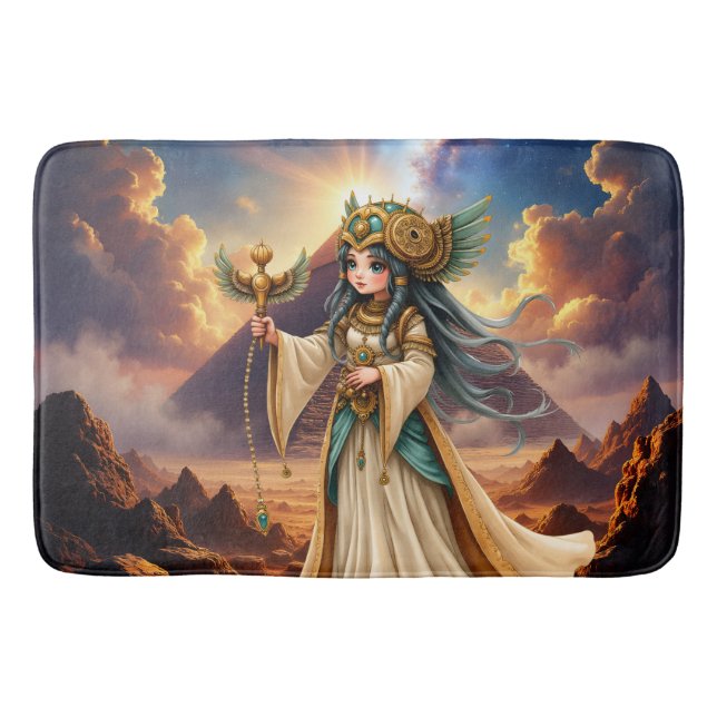 Tapete De Banheiro Sacerdotisa Celestial da Pirâmide Dourada. (Frente)