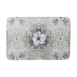Tapete De Banheiro Sage e Lavanda Vintage Bath Mat Floral