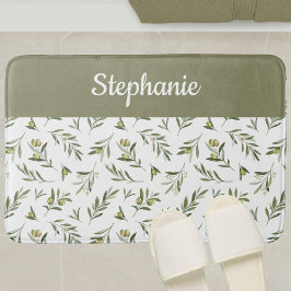 Tapete De Banheiro Sage Green French Country Olive Monogram