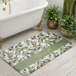 Tapete De Banheiro Sage Green Watercolor French Country Olive Pattern