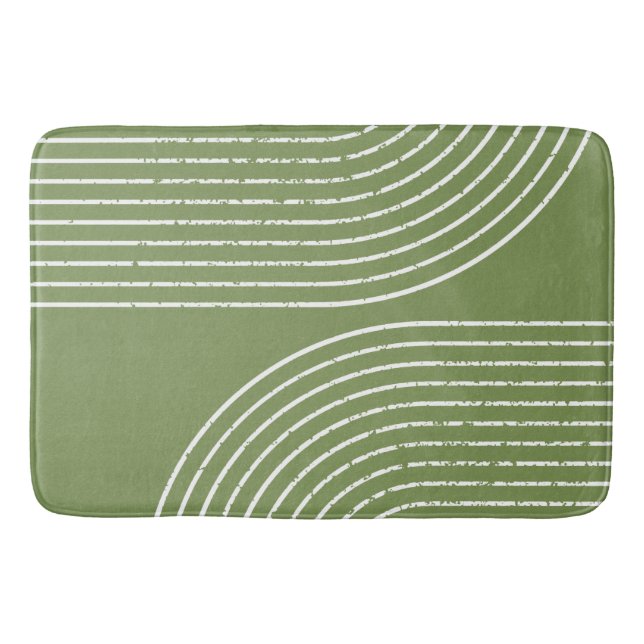Tapete De Banheiro Sage Olive Minimalist Bath Mats (Frente)