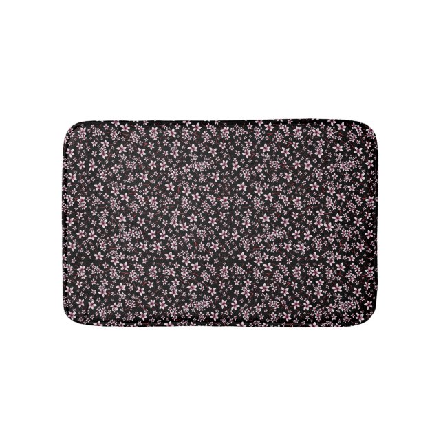 Tapete De Banheiro Sakura Rosa em Preto (frente)