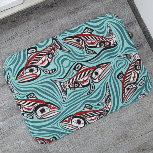 Tapete De Banheiro Salmon Haida Art Spirit Pacific Northwest Nnat