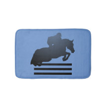 Saltador de obstáculos limpando um obstáculo.  