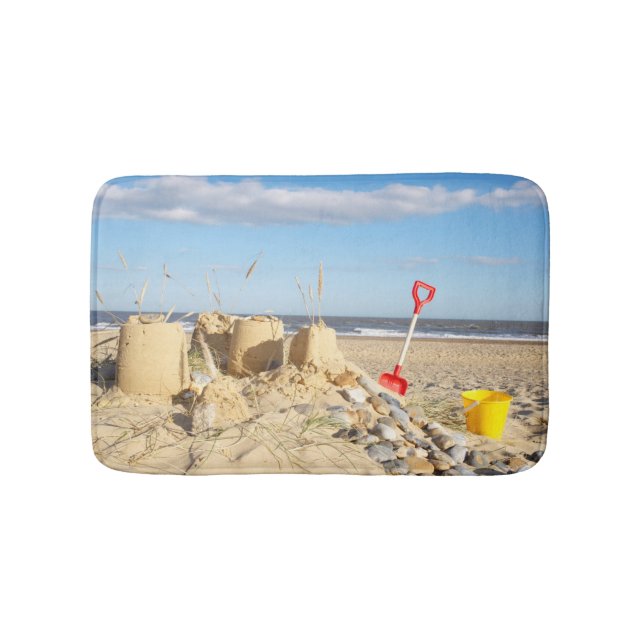 Tapete De Banheiro Sandcastle na praia (frente)