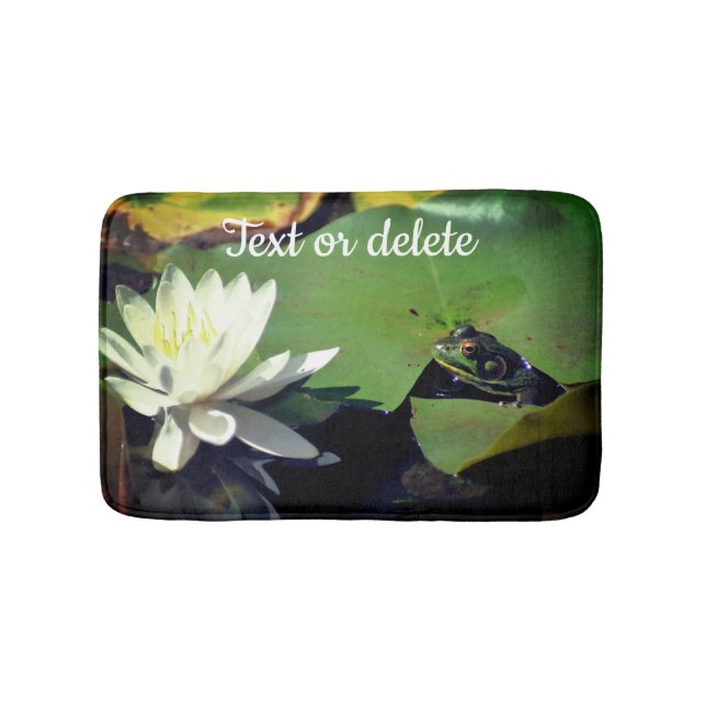Tapete De Banheiro Sapo Admitindo Lily de Água Personalizada (frente)