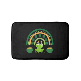 Tapete De Banheiro Sapo Engraçado de Dia de São Patrício