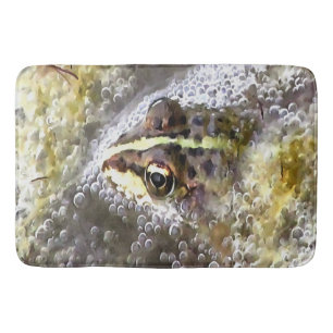 Tapete De Banheiro Sapo imerso em bolhas de água e espuma de rã