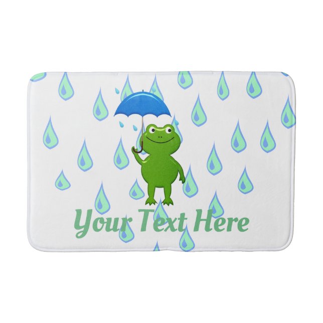 Tapete De Banheiro Sapo Kawaii e Chuva (Frente)