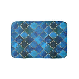 Tapete De Banheiro Sapphire Gemstone e Dourado padrão do Azulejo marr