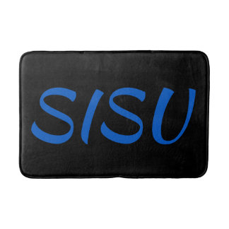 Tapete De Banheiro Sauna Finlandesa SISU Bath Mat (Preto; Alt Font)