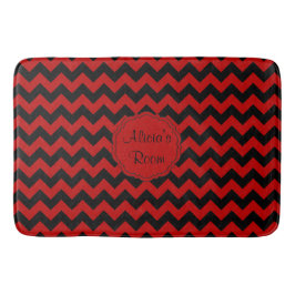 Tapete De Banheiro SC Chevron Bath Mat-Red-Black
