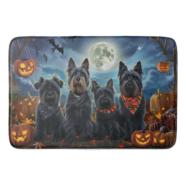 Tapete De Banheiro Scottish Terrier Halloween Spooky (Frente)