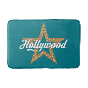 Tapete De Banheiro Script Hollywood com Matriz de Banho (Tipo Branco)