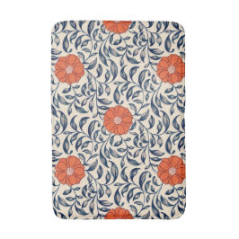 Tapete De Banheiro Seamless floral pattern with vibrant orange flower