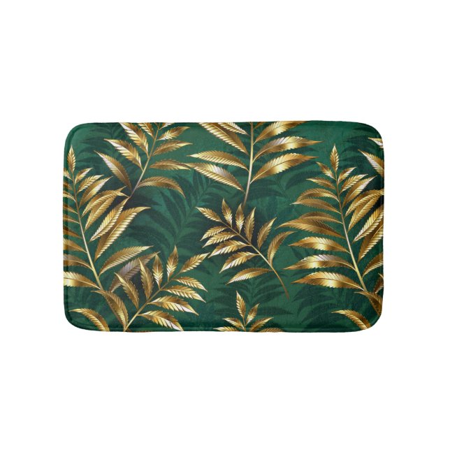 Tapete De Banheiro Seamless pattern with golden ferns (frente)