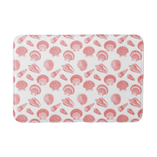Tapete De Banheiro Seashells - cor-de-rosa coral e branco