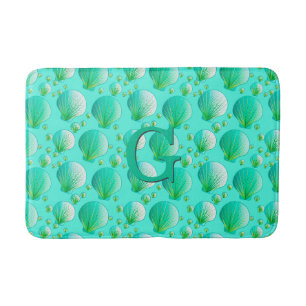 Tapete De Banheiro Seashells verdes de Seafoam no aqua