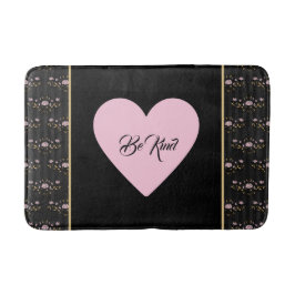 Tapete De Banheiro Seja cor-de-rosa em Rosas finos e faixas pretas