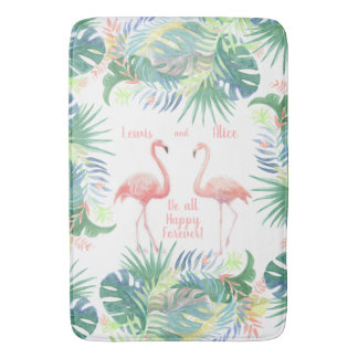 Tapete De Banheiro Seja feliz para sempre! Fada - Dois Flamingo Rosa