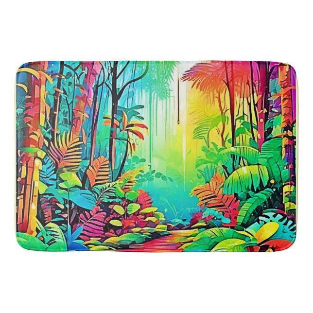 Tapete De Banheiro Selva Arco-Íris: Sonho Vivo (Frente)