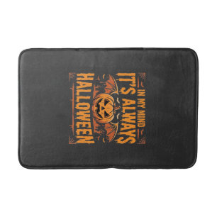 Tapete De Banheiro Sempre Abóbora de Halloween Morcego Vetor Design_1