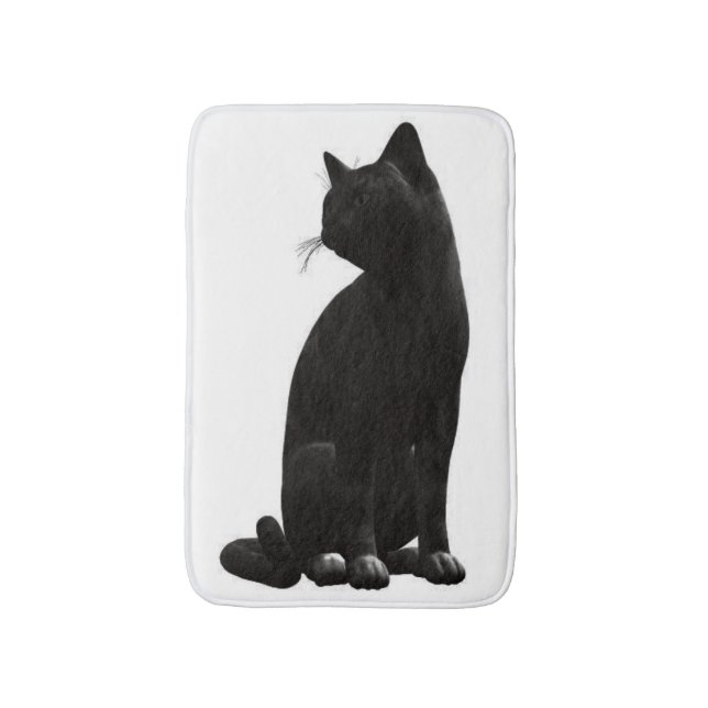 Tapete De Banheiro Sentado Black Cat Bath Mat (Frente Vertical)