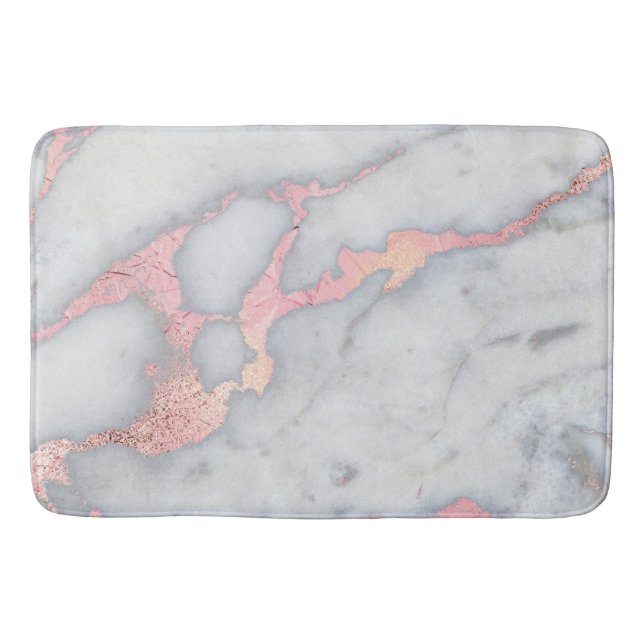 Tapete De Banheiro Sereia Rosegold Glitter Marble (Frente)