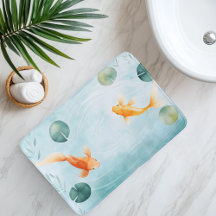 Serenidade de Peixes Koi em Aquarela