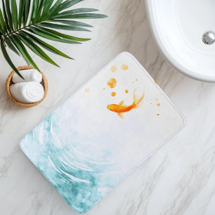 Tapete De Banheiro Serenidade de Peixes Koi em Aquarela Abstrata
