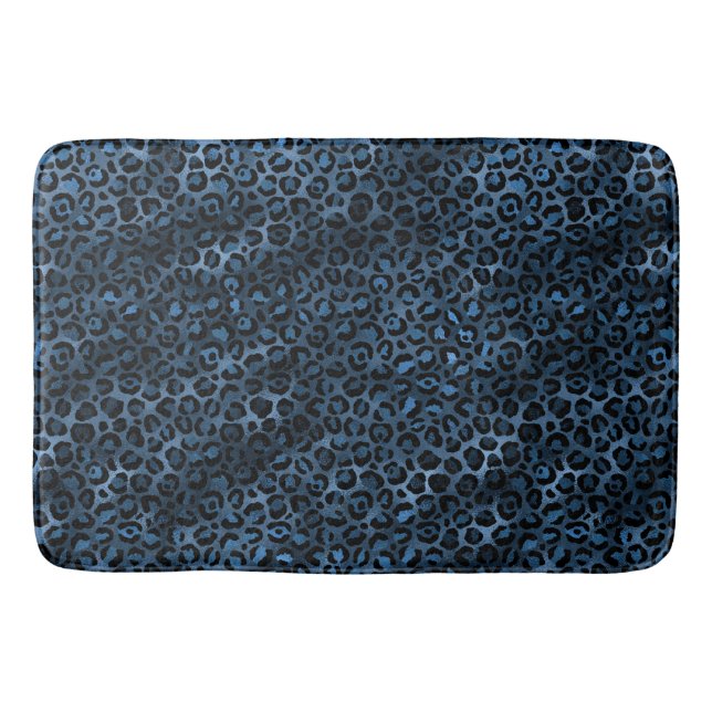 Tapete De Banheiro Série Blue and Gold Leopard Design 3 (Frente)